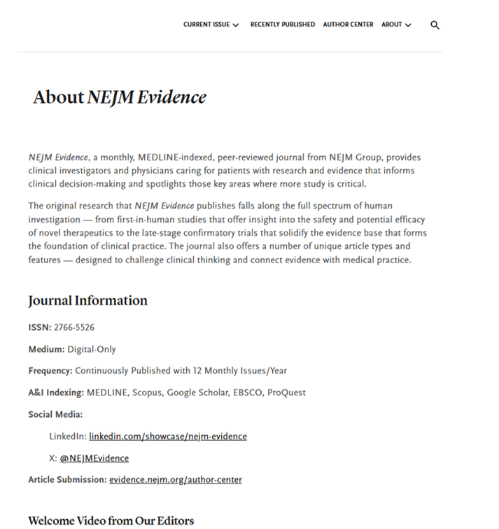 Decorative image screenshot 2vof NEJM Evidence 