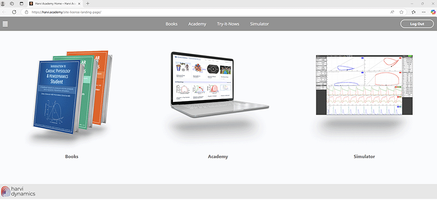 Screenshot of Harvi database homepage