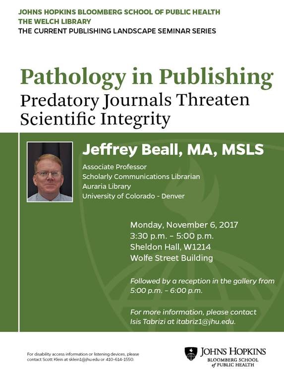 Jeff Beall, Associate Professor and Scholarly Communications Librarian at the University of Colorado-Denver